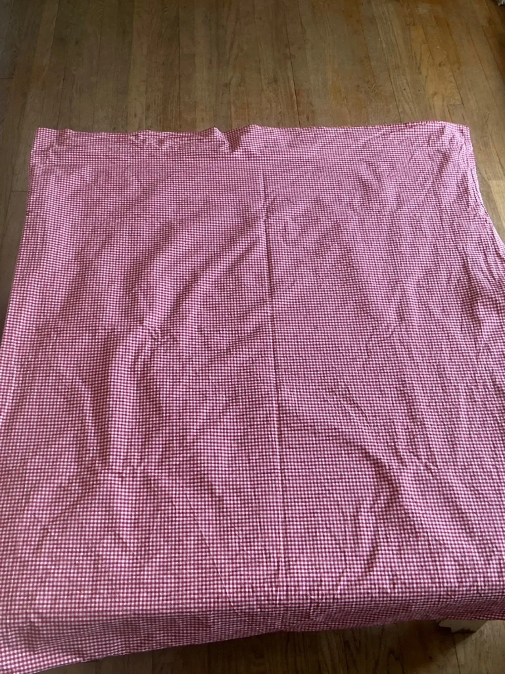 Pottery Barn Kids Red and White Gingham Check Full Flat Sheet